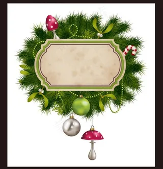 精美圣诞节松枝素材图片