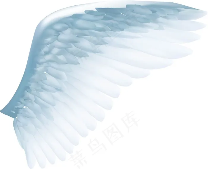 淡蓝色羽毛翅膀ai矢量模版下载