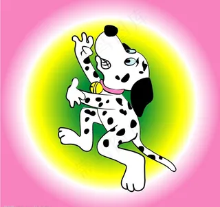 矢量卡通小花狗图片