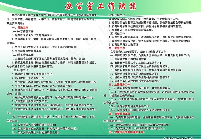 办公室职责图片psd模版下载