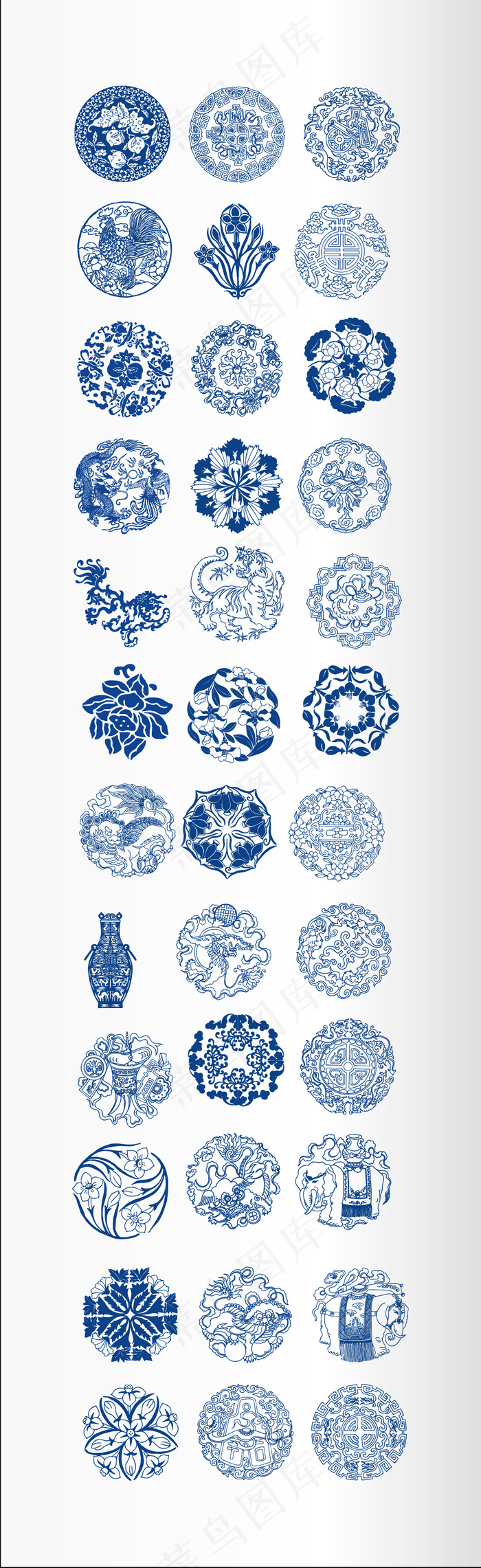 海报背景素材传统青花瓷中国风传统花...