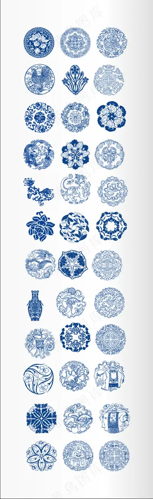 海报背景素材传统青花瓷中国风传统花...