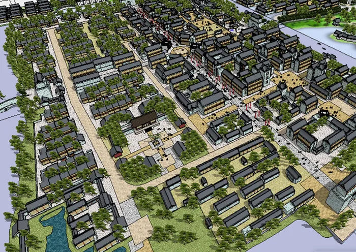 房屋小区规划图su模型