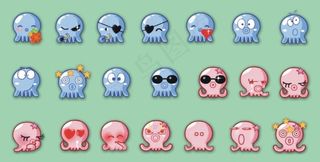 卡通小章鱼表情图片