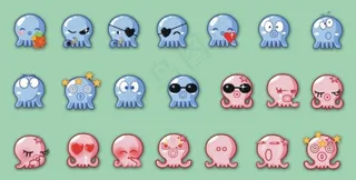 卡通小章鱼表情图片