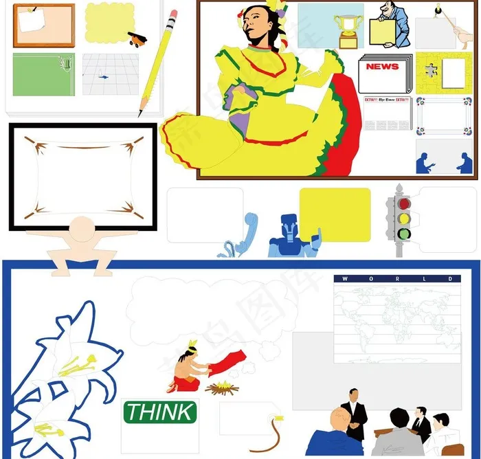 广告看板公告栏会议图片ai矢量模版下载