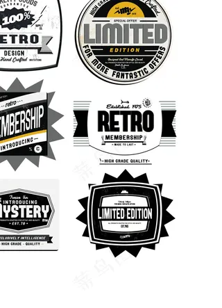 欧美经典怀旧瓶贴02矢量瓶身贴