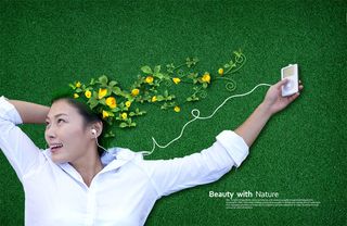 美丽自然休闲美女PSD分层素