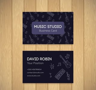 蓝色音乐商务名片模板