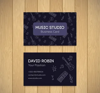 蓝色音乐商务名片模板
