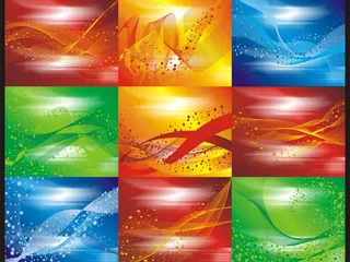 创意波浪线条光芒背景矢量素材图片