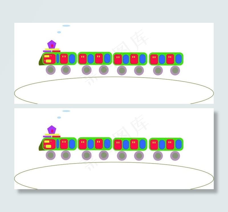 简笔玩具小火车图片ai矢量模版下载