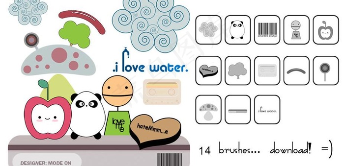 超可爱卡通笔刷图片