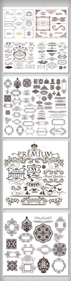 矢量欧式边框素材模板