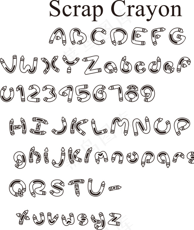 卡通虫子字体字母数字ai矢量模版下载