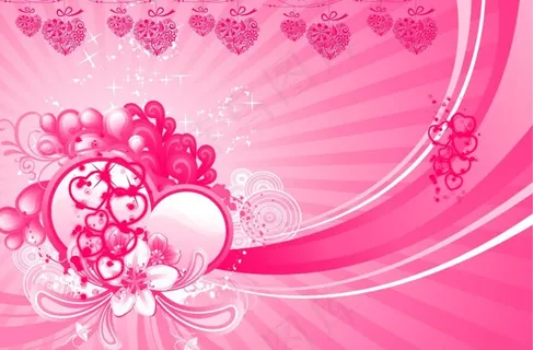 心型花纹深粉红色图片 心型花纹深粉红色图片