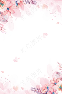 粉红主题花朵花瓣边框 粉红主题花朵花瓣边框