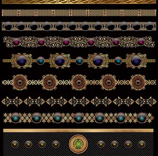 金色欧式花纹 宝石图片