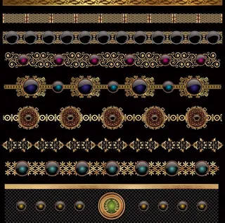 金色欧式花纹 宝石图片