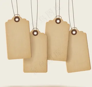 4款空白纸吊牌矢量素材