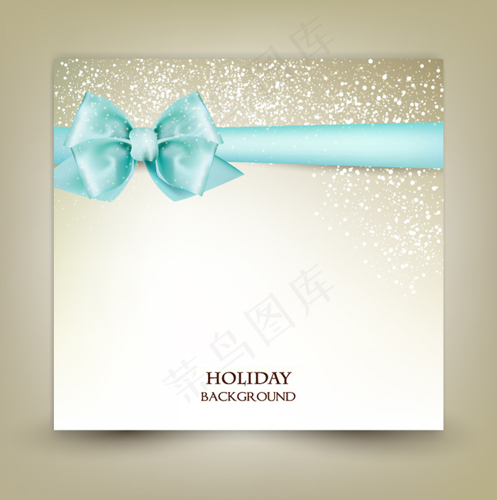 蓝色蝴蝶结节日卡片矢量素材