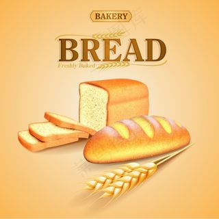美味的全麦面包广告矢量素材
