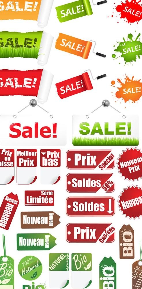 商场销售挂牌标签矢量图 AI