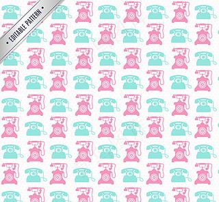 彩色电话无缝背景图片