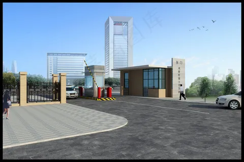 警校大门效果图图片