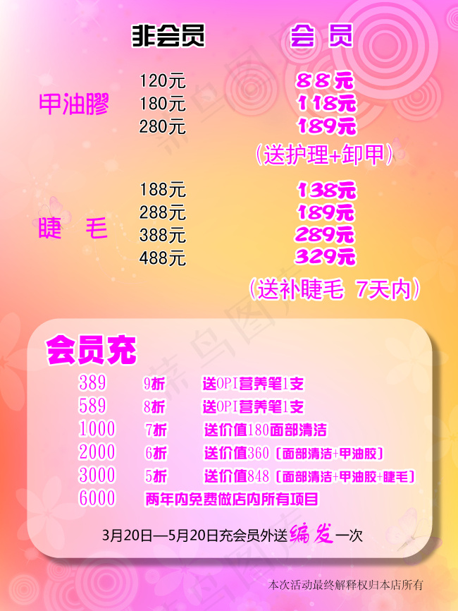 美甲店小展板