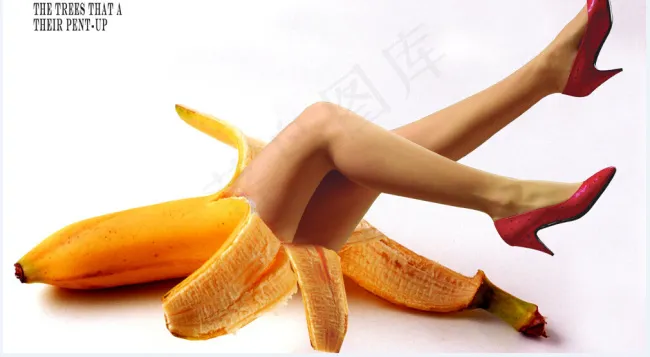 香蕉美腿创意设计PSD素材psd模版下载