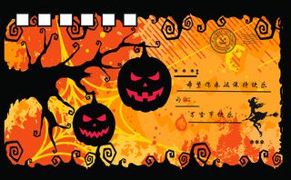 万圣节明信片反面