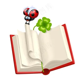 卡通瓢虫与书本图片