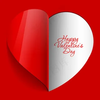 情人节掀页爱心背景矢量素材