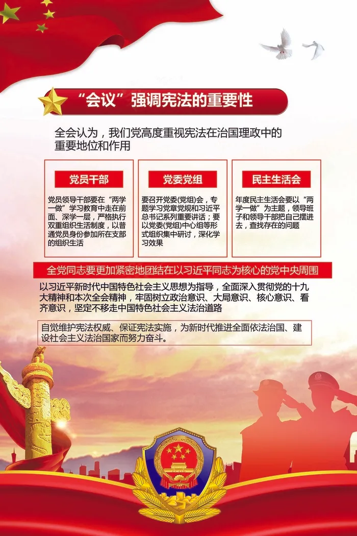 十九大第三次全体会议公报宣传挂画(1772X2657(DPI:150))psd模版下载