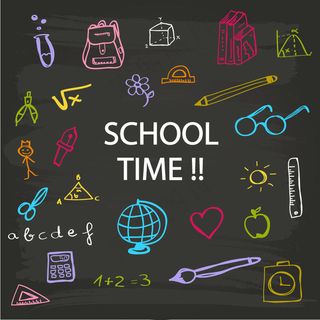 彩绘校园时间背景