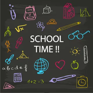 彩绘校园时间背景