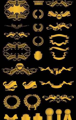 各种简单实用的旗帜花边矢量素材