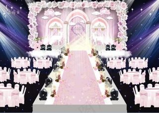 粉色婚礼主舞台