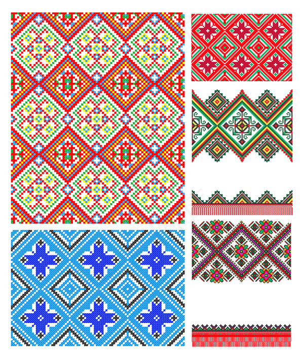 像素花纹矢量素材