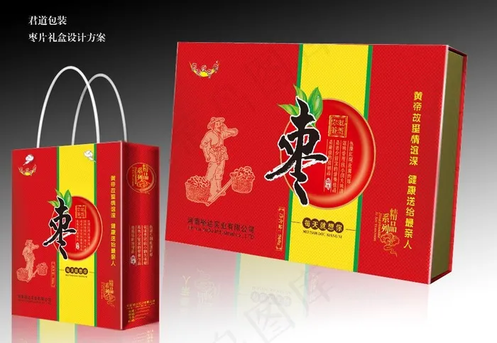 高档礼盒 手提袋（展开图）图片cdr矢量模版下载
