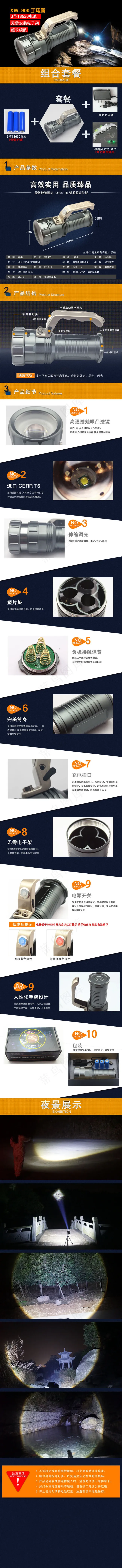淘宝手电筒详情页(750X9651(DPI:72))psd模版下载