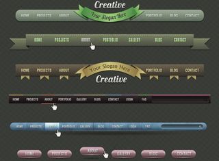 网页导航菜单按钮丝带图片