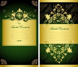 金色花边版式背景