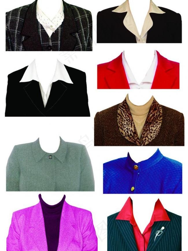 标准证件照女衣服模板图片