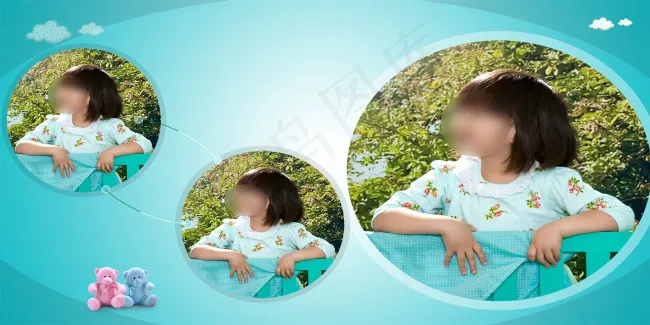 妈咪的漂亮baby儿童相册高清PS...(5000X2500(DPI:254))psd模版下载