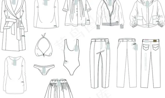 衣服裤子样板图片