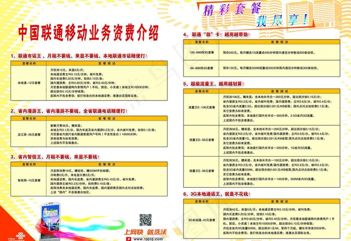 中国联通资费介绍图片