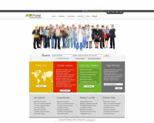 灰色大气的商务网页模版