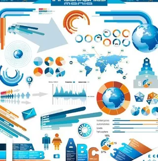 缤纷色彩信息图表矢量素材